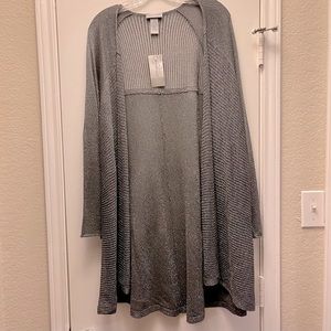 ❄️Catherines Cardigan Silver Gray Sz 2X Shimmery